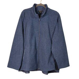 Athleta Women's 3X Stroll Fleece Full-Zip Jacket Chrome Blue Athletic soft Fall